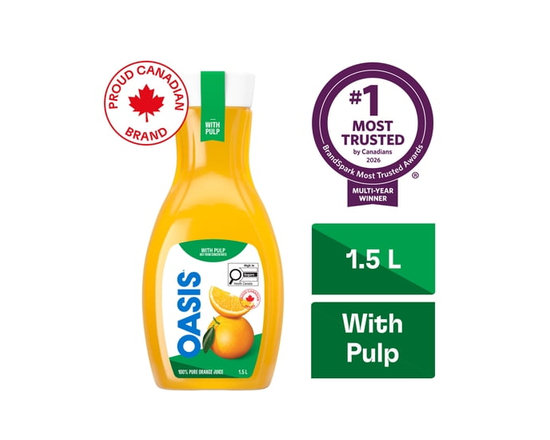 Oasis Jus d'Orange avec Pulpe, Non Fait de Concentré 1,5 L - 1,5 L