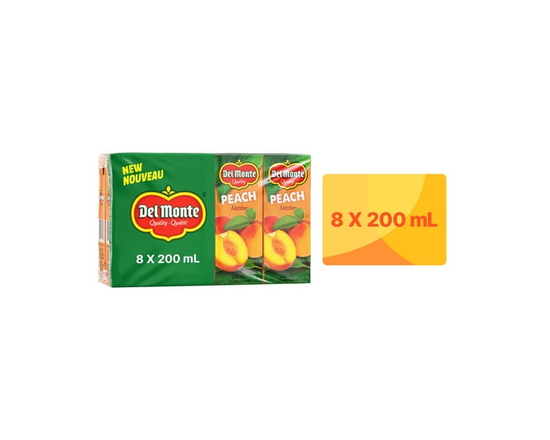 Del Monte Peach Nectar Juice Boxes 8 x 200 ml - 8X200ML