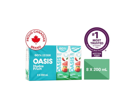 Oasis HydraFruit Boîtes de Jus de Fruits Melon d'Eau Pomme 8 x 200 ml - 200 ml