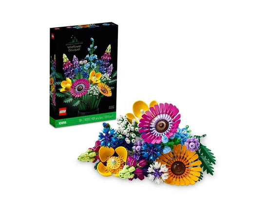 LEGO Botanicals Le bouquet de fleurs sauvages; asters et coquelicots, plante d’intérieur 10313