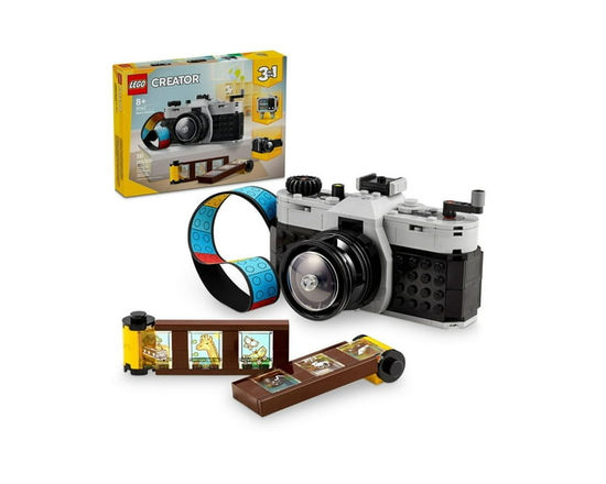 LEGO Creator 3 in 1 Retro Camera Toy, Transforms from Toy Camera to Retro Video Camera to Retro TV Set, Photography Gift for Boys and Girls Ages 8 Yea