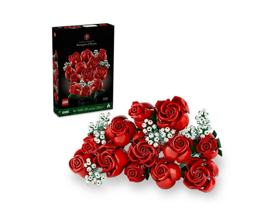 LEGO Botanicals Le bouquet de roses; fleurs artificielles de couleur rouge 10328