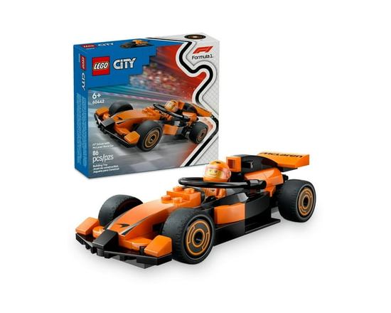 LEGO City F1 Driver with McLaren Race Car Toy - Model Car Building Toy Kit for Kids, Boys and Girls, Ages 6+ - F1 Collectible for Fans - with a Driver