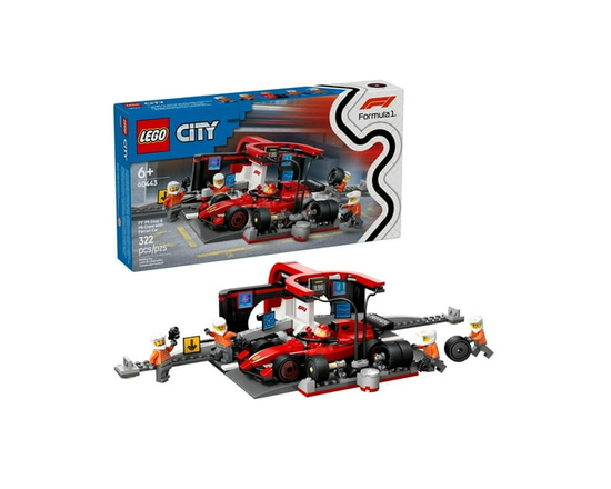 LEGO City F1 Pit Stop & Pit Crew with Ferrari Car Toy - Model Race Car Toy Building Playset for Kids, Boys and Girls, Ages 6+ - F1 Collectible for Fan