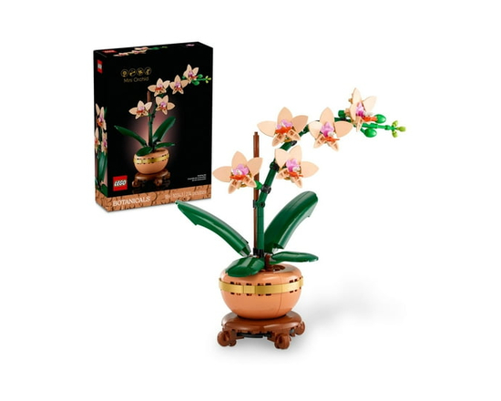 LEGO Botanicals Mini Orchid Building Set - Artificial, Fake Orchid for Home Décor, Adults Ages 18+ - Indoor Plant Decoration for Table, Desk, Office -