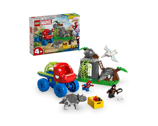 LEGO Marvel Spidey And His Amazing Friends Team Spidey Dino Crawler Rescue - Car and Adventure Preschool Building Toy for Kids, Boys and Girls, Ages 4