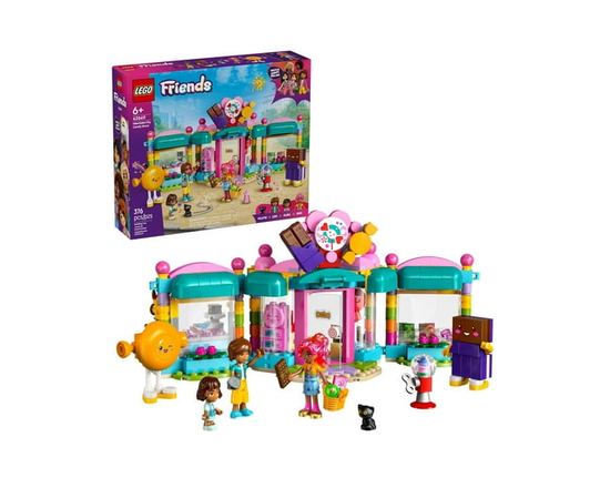 LEGO Friends Heartlake City Candy Store Building Toy - Pretend Play Set for Kids, Girls and Boys, Ages 6+ - with 2 Minidolls, a Micro-doll, and a Cat
