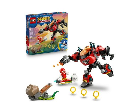 LEGO Sonic the Hedgehog Knuckles vs. Dr. Eggman Egg Crusher Mech Building Toy - Pretend Play Building Blocks W/2 Minifigures for Kids, Ages 8+ - Gift
