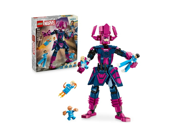 LEGO Marvel Fantastic Four vs. Galactus Construction Figure - Super Hero Building Toy - 4 Minifigures, Including The Thing, Invisible Woman and Human