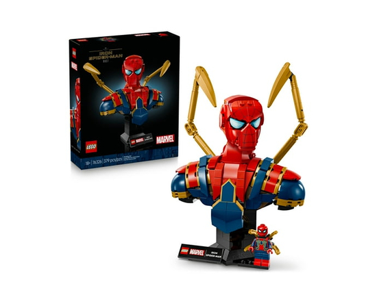 LEGO Marvel Iron Spider-Man Bust Collectible - Building Kit for Adults, Ages 18+ - Includes Iron Spider-Man Minifigure - Collectible Model for Super H
