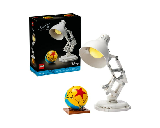 LEGO Ideas Disney Pixar Luxo Jr. - Room Decor and Building Set for Adults - Office and Desk Decor for Women and Men, Ages 18+ - Brick-Built Lamp DIY K