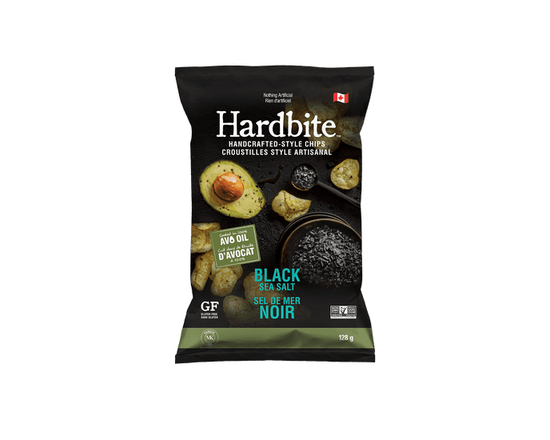 Hardbite Black Sea Salt Kettle Cooked Potato Chips - 128 g