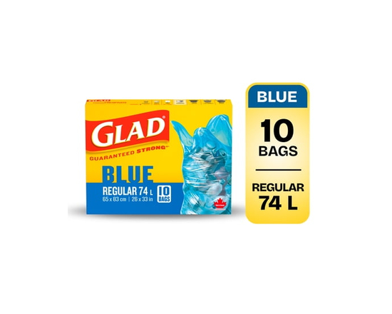 Glad Blue Recycling Bags - Regular 74 Litres - 10 Trash Bags