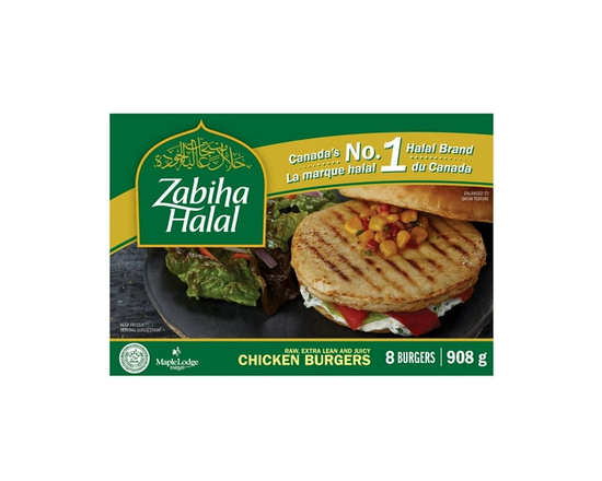 Zabiha Halal Chicken Burgers - 908 g