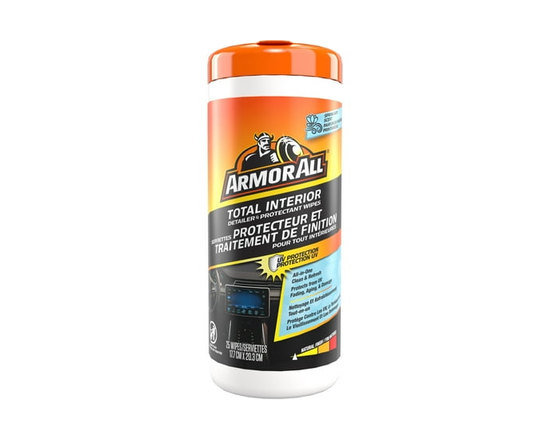 Armor All Total Interior Detailer and Protectant Wipes, 25 Count Canister - 17.3 CM X 20.3 CM