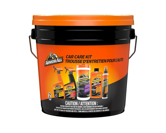 Armor All 7-Piece Car Cleaning Kit Bucket, Car Detailing and Automotive Cleaner Holiday Gift Set for Men, Dad or Husband - 7 items