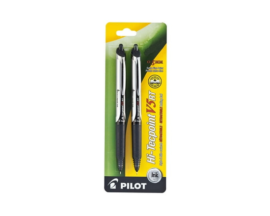 Pilot Hi-Tecpoint V5 RT Stylos à bille roulante rétractables - Noir