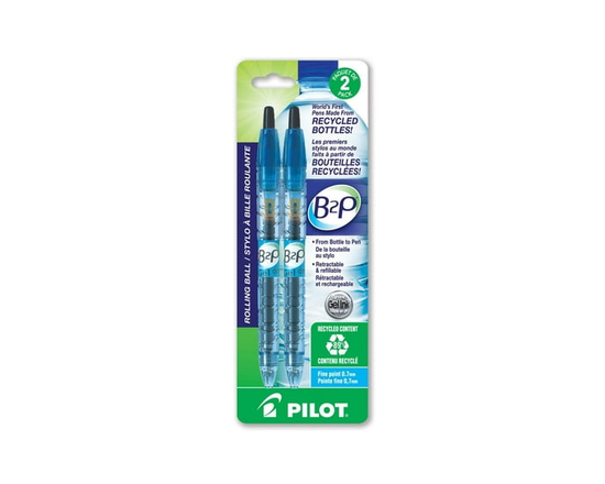 PILOT B2P Stylos à bille roulante rétractables à encre gel - Noirs