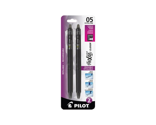 FriXion Point Clicker Stylos rétractables à encre gel effaçable - Noirs