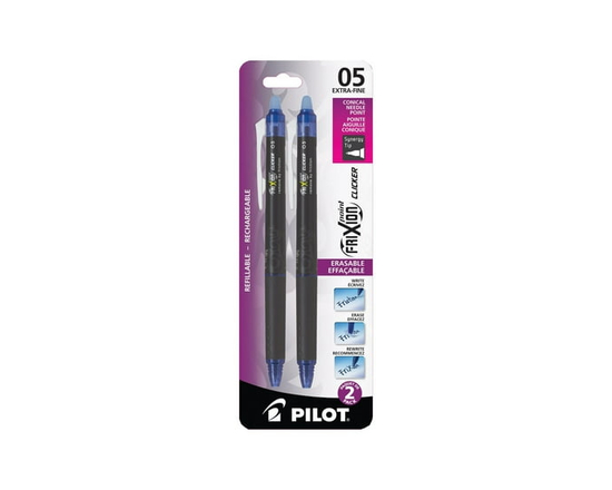FriXion Point Clicker Stylos rétractable à encre gel effaçable - Bleus