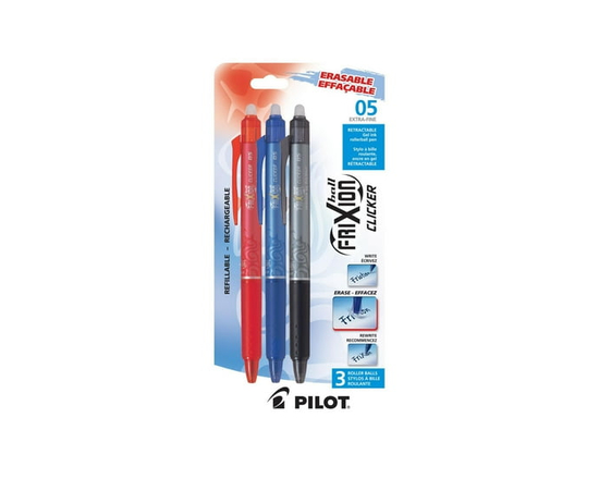FriXion Ball Clicker Stylos rétractables à encre gel effaçable - Assortis