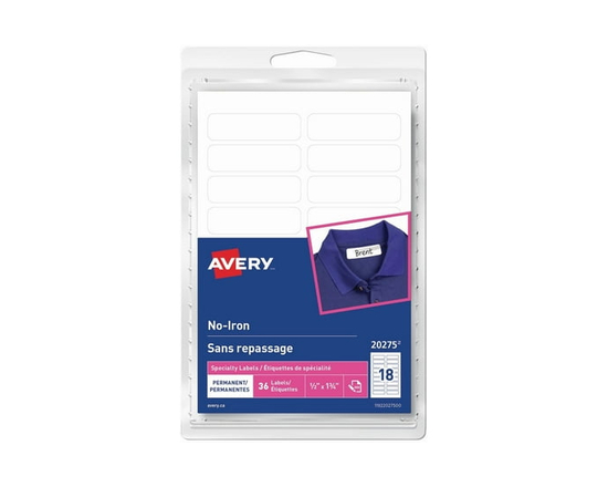 Avery Permanent No-Iron White Clothing Labels