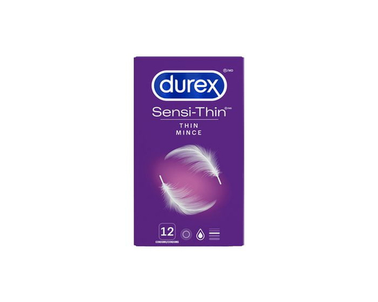 Durex® Sensi-Thin® Extra Lubricated Latex Condoms, 56mm, 12 Count