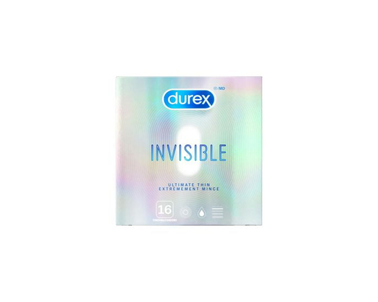 Durex® Invisible Ultimate Thin Latex Condoms, Regular Fit, 16 Count