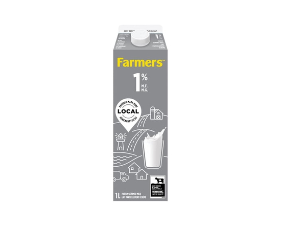 Farmers Partly Skimmed 1% Milk 1L - 1 L