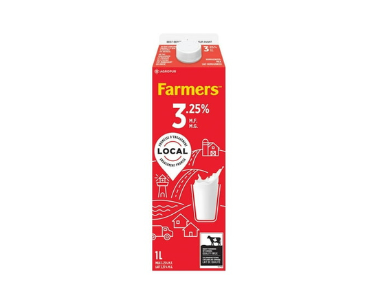 Farmers Homogenized 3.25% Milk 1L - 1 L