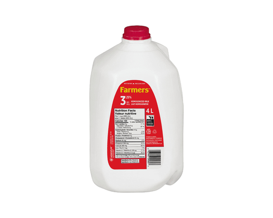 Farmers Homogenized 3.25% Milk 4L - 4 L