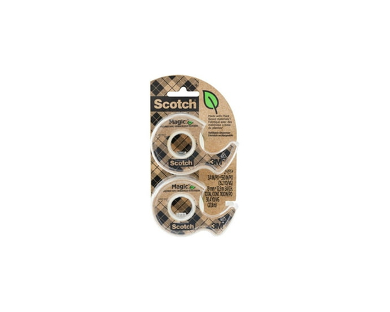 Scotch® Magic™ Greener Tape 123DM-2-EF, 0.75 in x 550 in (19 mm x 13.9 m), with Dispenser, 2 Rolls/Pack - 0.75 in x 550 in (19 mm x 13.9 m)