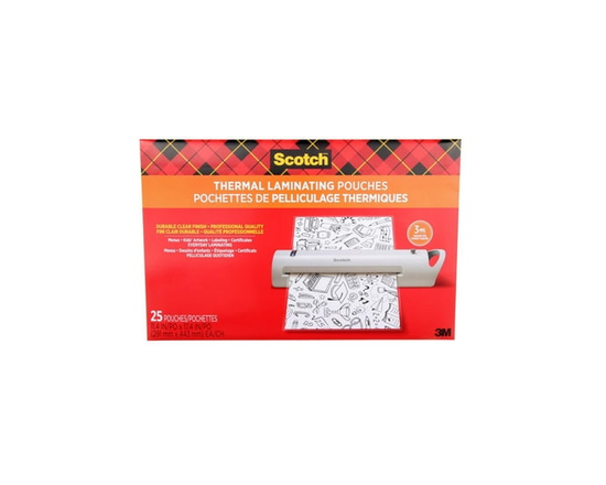 Scotch™ Thermal Laminating Pouches TP3856-25-EF, 11.4 in x 17.4 in (291 mm x 444 mm), 3 mil (0.076 mm)