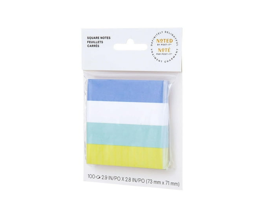Noted by Post-it® Printed Notes NTD5-33-LIL-EF, Lilac Rainbow-Striped Square Notes, 2.9 in x 2.8 in, 1 Pad/Pack, 100 Sheets/Pad - 2.9 in x 2.8 in