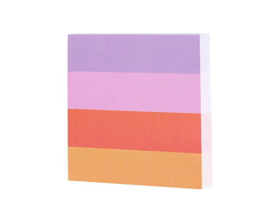 Noted by Post-it® Printed Notes NTD5-33-ST-EF, Blue Rainbow-Striped Square Notes, 2.9 in x 2.8 in, 1 Pad/Pack, 100 Sheets/Pad - 2.9 in  x 2.8 in