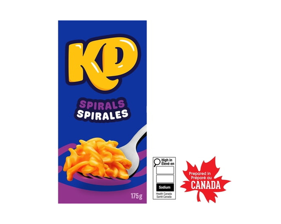 KD Kraft Dinner Macaroni & Cheese Spirals, 175 g Box - 175g