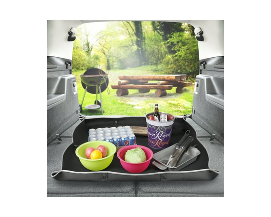 Auto Drive Waterproof Trunk Mat, Spill Protection, Black, for Car Interior, Model 7834