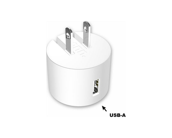 Chargeur mural USB pliable Onn 2,4 A de type A avec indicateur LED, blanc - 3.375” W x 4.875”H x 1.25”D