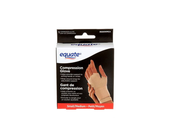 Equate (Tm/Mc) Compression Glove 39200WMCA, Size S/M - S