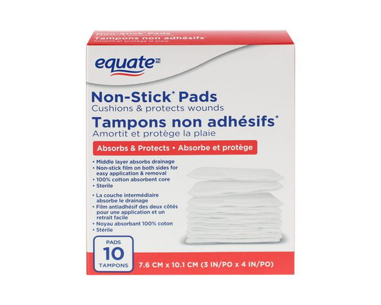 Equate Non-Stick Pads, Large, 3" x 4" - 3 X 4