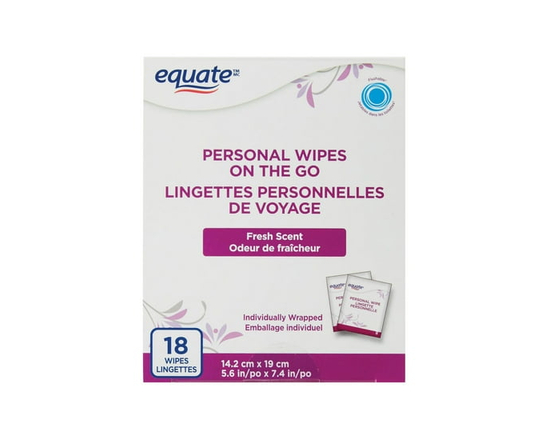 Equate Fresh Scent Personal Wipes on the Go - 5.6" x 7.4"