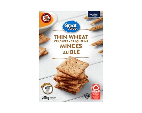 Great Value Thin Wheat Crackers - 200 g