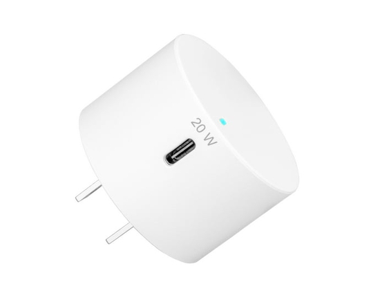 Chargeur mural USB-C Onn Fast Charge Type A avec Power Delivery 20 W, compatible avec les appareils Samsung, Sony, LG, iPhone et iPad compatibles Powe