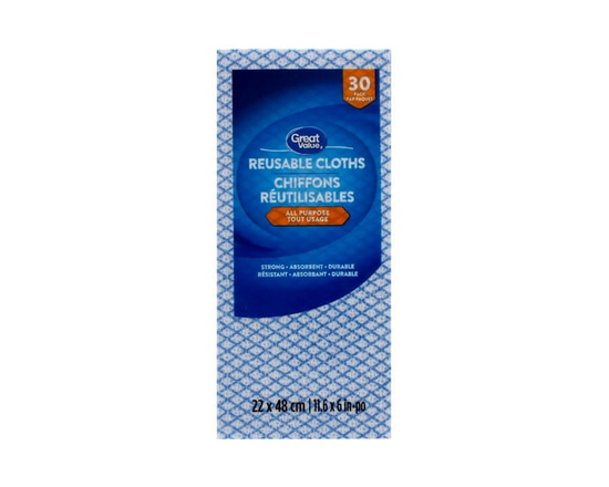 Great Value All Purpose Reusable Cloths - 22cm x 48cm