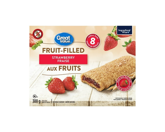 Great Value Strawberry Fruit-Filled Cereal Bars - 300 g