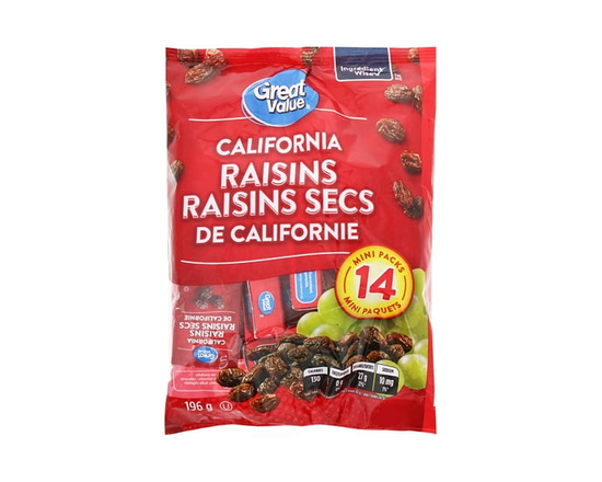 Great Value California Raisins - 196 g