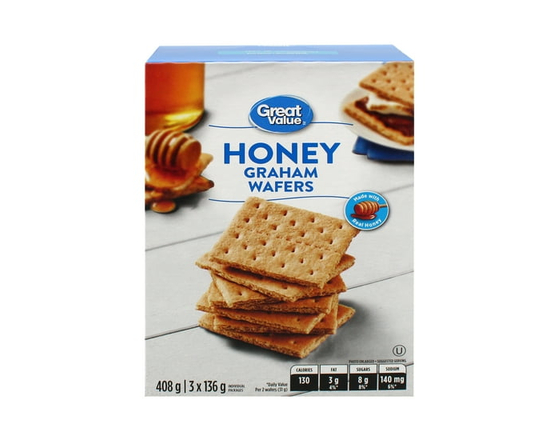 Gaufrettes au miel Great Value, 408 g - 408 g