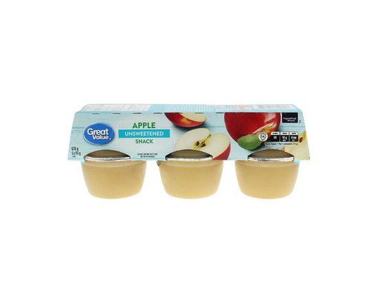 Great Value Unsweetened Apple Snack - 6 Pack