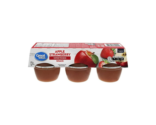 Great Value Apple Strawberry Snack Sweetened Cups - 113 g