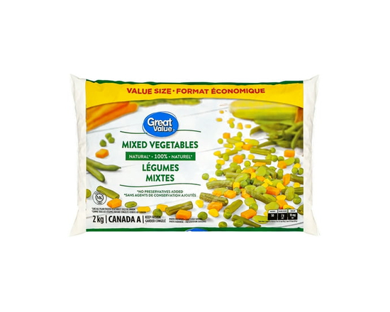 Great Value Frozen Mixed Vegetables, Canada A, Value Size - 2 kg